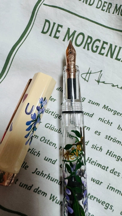 TWSBI Creme Yellow Rose Gold Fountain Pen - Wisteria Edition