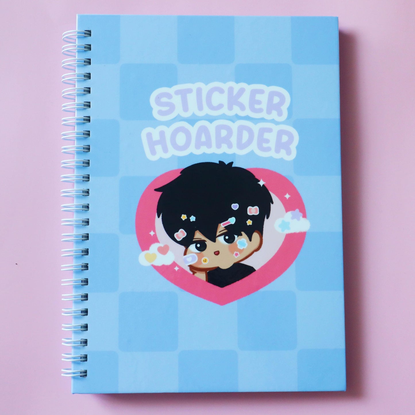 Reusable A5 Sticker Book - Jellies World Kawaii 50 Pages Front & Back - Scrapbook/Journaling - Blue Pink Purple
