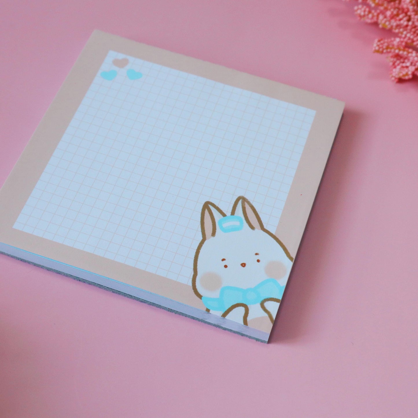 Trans Flag LGBT Memopad - To-Do-List Memopad Grocery List - Trans Flag Kawaii Bunny Floffy Blue Pink