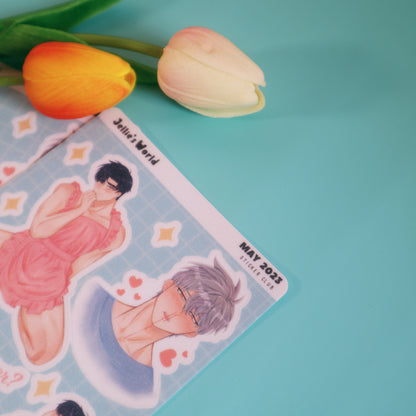 Make Me Bark Hadaka Apron AU Fanart Sticker Sheet - Glitter/Glossy/Matte