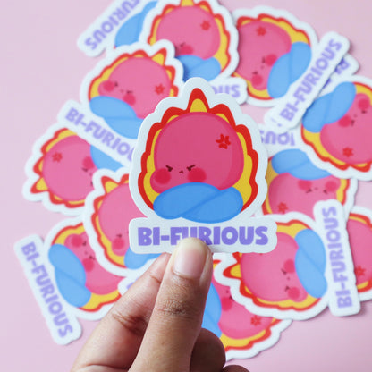 Bi-furious LGBT Sticker - Glossy/Matte