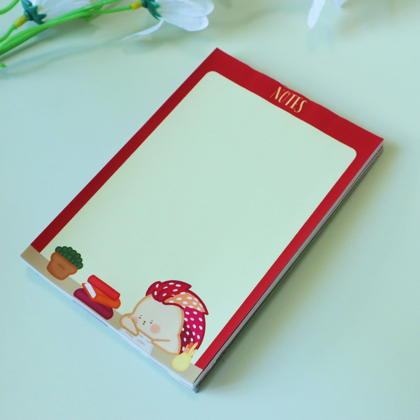 Lesbian Flag A6 Notepad - Queer LGBT To-Do-List Grocery List - Lesbian Flag Kawaii Hedgehog, Lily