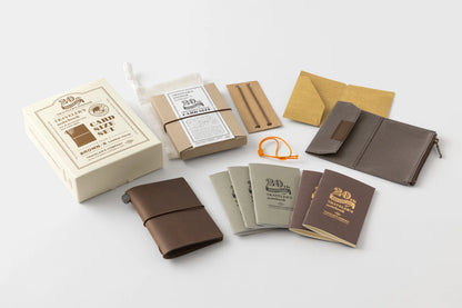Traveler's Notebook Card Size 20th Anniversary Set - Brown/Black