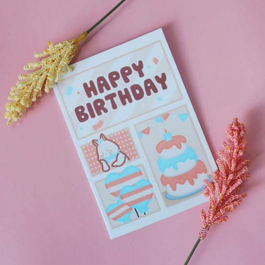 Trans Birthday Card – Floffy Mascot, LGBT Pride