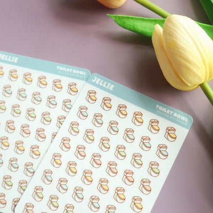 Toilet Bowl Isometric Planner Stickers - for Hobonichi/Kinbor Journals - Jellie's Bathroom