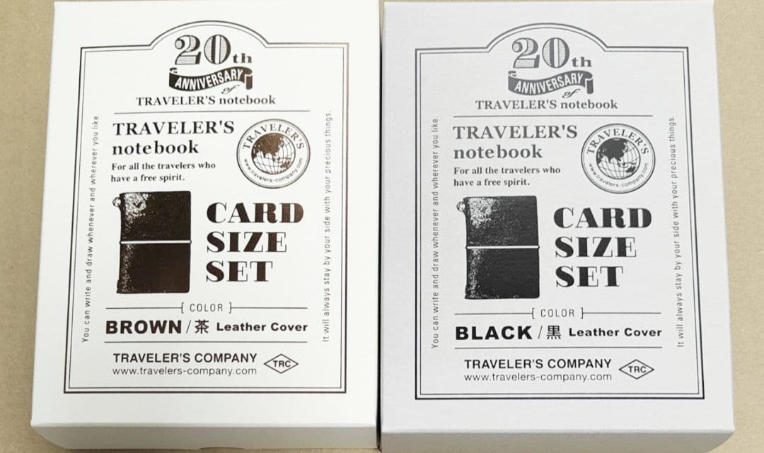 Traveler's Notebook Card Size 20th Anniversary Set - Brown/Black