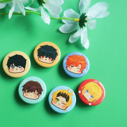 Sasaki to Miyano Fanart Button Pins-Kawaii Chibi Button Badge 32mm-Yaoi/BL Anime/Manga