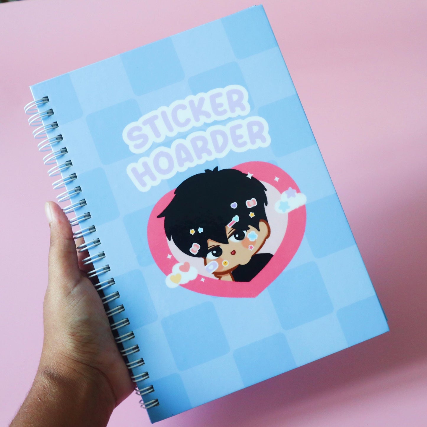 Reusable A5 Sticker Book - Jellies World Kawaii 50 Pages Front & Back - Scrapbook/Journaling  - Blue Pink Purple