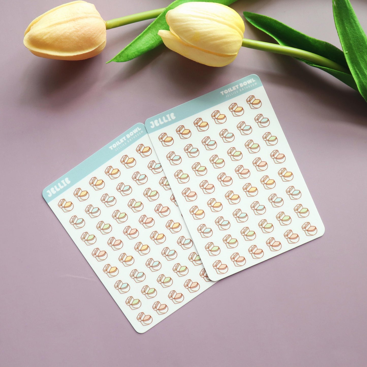 Toilet Bowl Isometric Planner Stickers - for Hobonichi/Kinbor Journals - Jellie's Bathroom