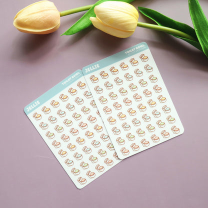Toilet Bowl Isometric Planner Stickers - for Hobonichi/Kinbor Journals - Jellie's Bathroom