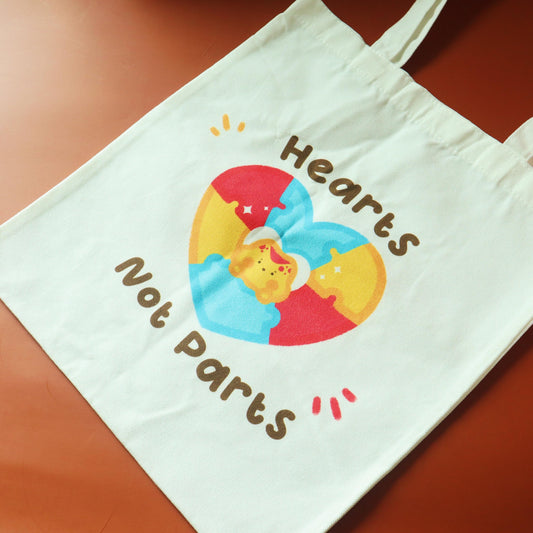 Pansexual Flag Tote Bag - Subtle LGBT Hearts Not Parts