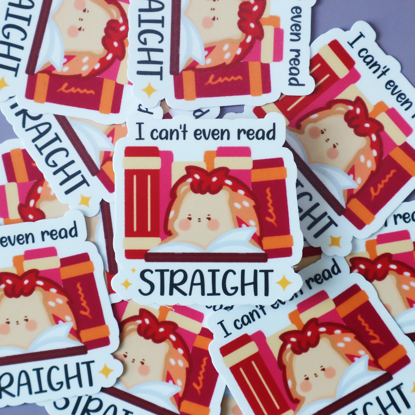 I can't even read straight LGBT Lesbian Flag Sticker - Glossy/Matte