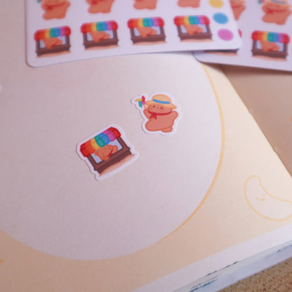 Pride Flag A Day At The Beach Planner Stickers - Matte/Glossy