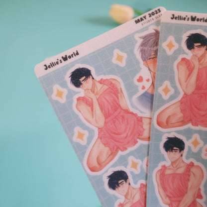 Make Me Bark Hadaka Apron AU Fanart Sticker Sheet - Glitter/Glossy/Matte