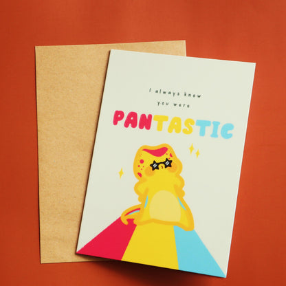 Pansexual PANTASTIC Birthday Card-Pansexual Flag Pascal -Cute Queer LGBT Birthday Card
