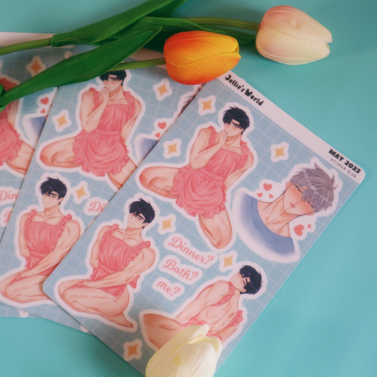 Make Me Bark Hadaka Apron AU Fanart Sticker Sheet - Glitter/Glossy/Matte