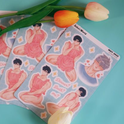 Make Me Bark Hadaka Apron AU Fanart Sticker Sheet - Glitter/Glossy/Matte