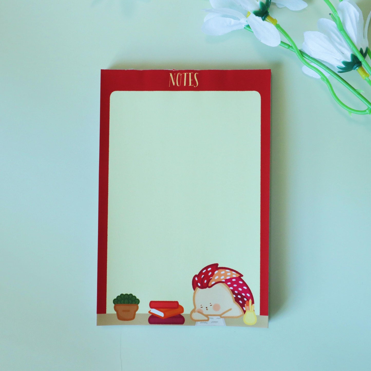 Lesbian Flag A6 Notepad - Queer LGBT To-Do-List Grocery List - Lesbian Flag Kawaii Hedgehog, Lily