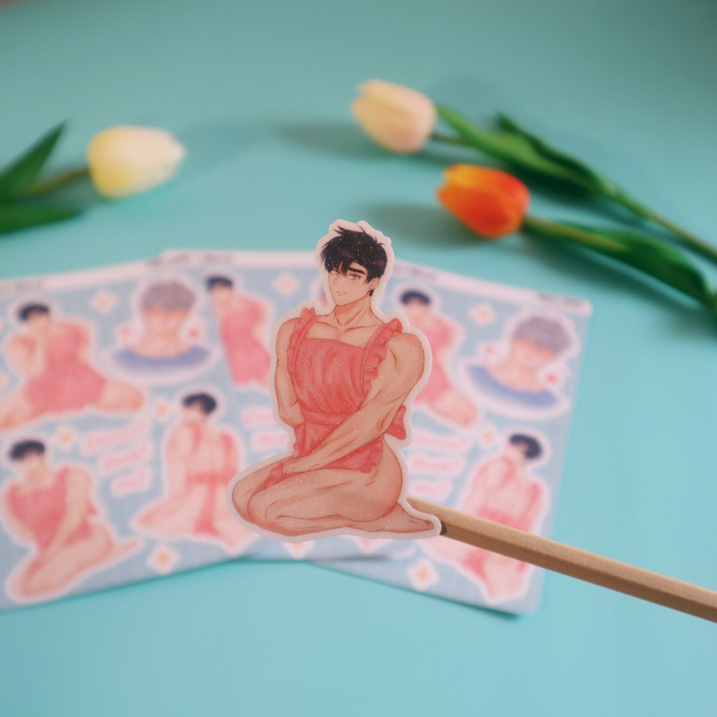 Make Me Bark Hadaka Apron AU Fanart Sticker Sheet - Glitter/Glossy/Matte
