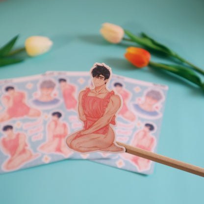 Make Me Bark Hadaka Apron AU Fanart Sticker Sheet - Glitter/Glossy/Matte