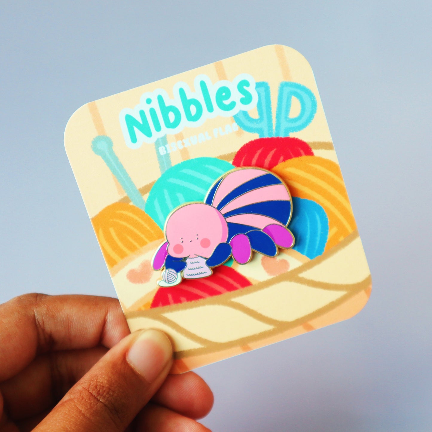 Bisexual Flag Enamel Pin - Subtle LGBT Bi Mascot
