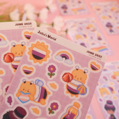 Non-Binary Flag Pride Parade Sticker Sheet - Glitter/Glossy/Matte
