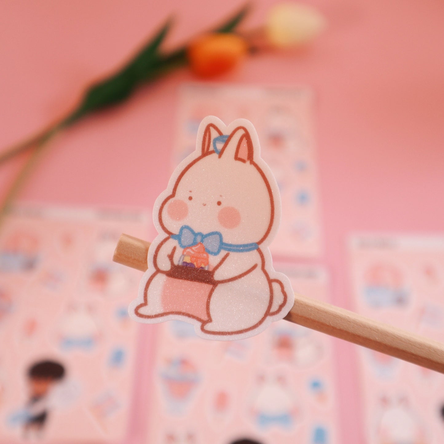 Trans Flag Ice Cream Sticker Sheet - Glitter/Glossy/Matte