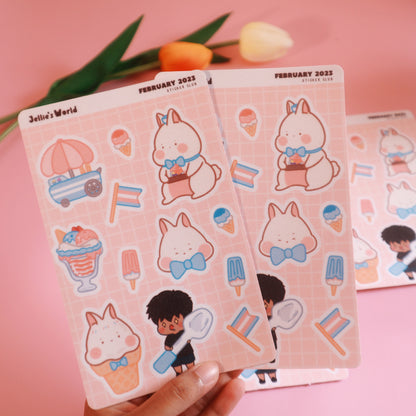 Trans Flag Ice Cream Sticker Sheet - Glitter/Glossy/Matte