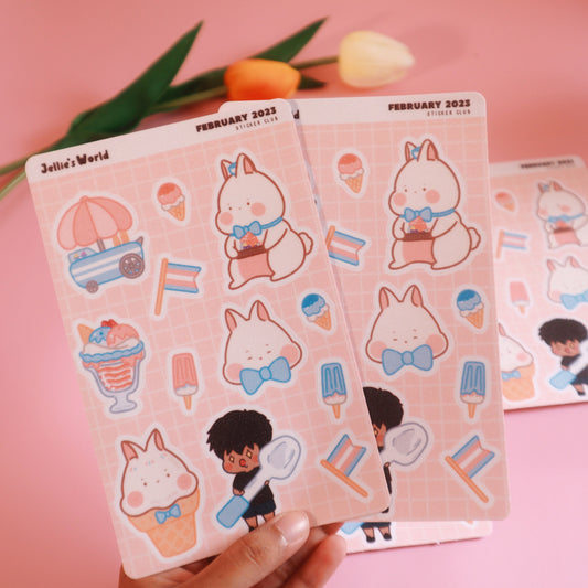 Trans Flag Ice Cream Sticker Sheet - Glitter/Glossy/Matte