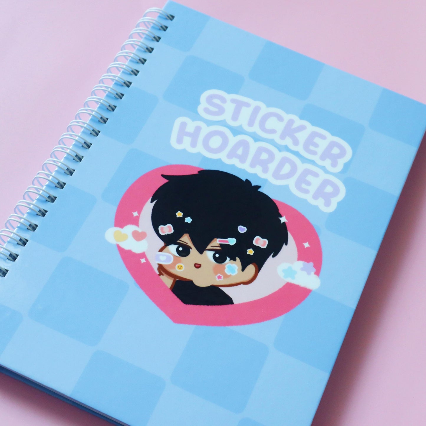 Reusable A5 Sticker Book - Jellies World Kawaii 50 Pages Front & Back - Scrapbook/Journaling  - Blue Pink Purple
