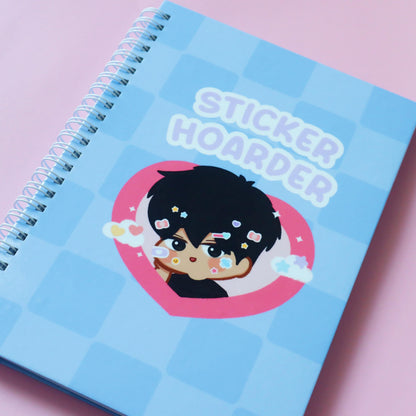 Reusable A5 Sticker Book - Jellies World Kawaii 50 Pages Front & Back - Scrapbook/Journaling  - Blue Pink Purple