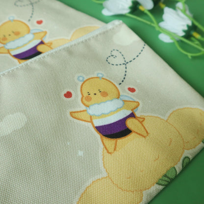 Non-Binary Flag Pencil Case - Subtle LGBT Enby Mascot