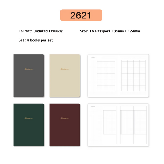 WriteMe TN Weekly Undated Planner Refill Set- Grid Koji Paper 52gsm