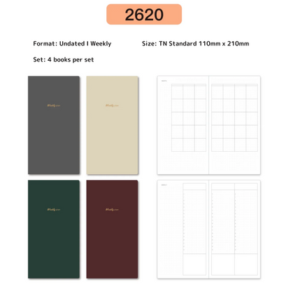 WriteMe TN Weekly Undated Planner Refill Set- Grid Koji Paper 52gsm