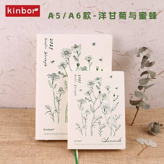 [PRE-ORDER ] 2027 KINBOR A6/A5 Year-Round Grid Journal - Year of the Sheep Limited Edition/Chamomile and Bees/Classic)