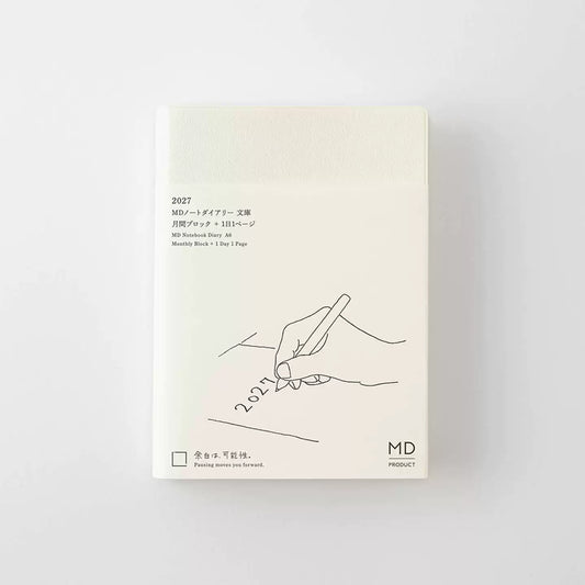 Midori MD Notebook Diary 2027 - 1 Page Per Day A6/A5/Square