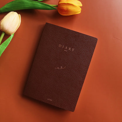 CRENA A6/A5 DayFree Diary [UNDATED] - White/Brown/Black