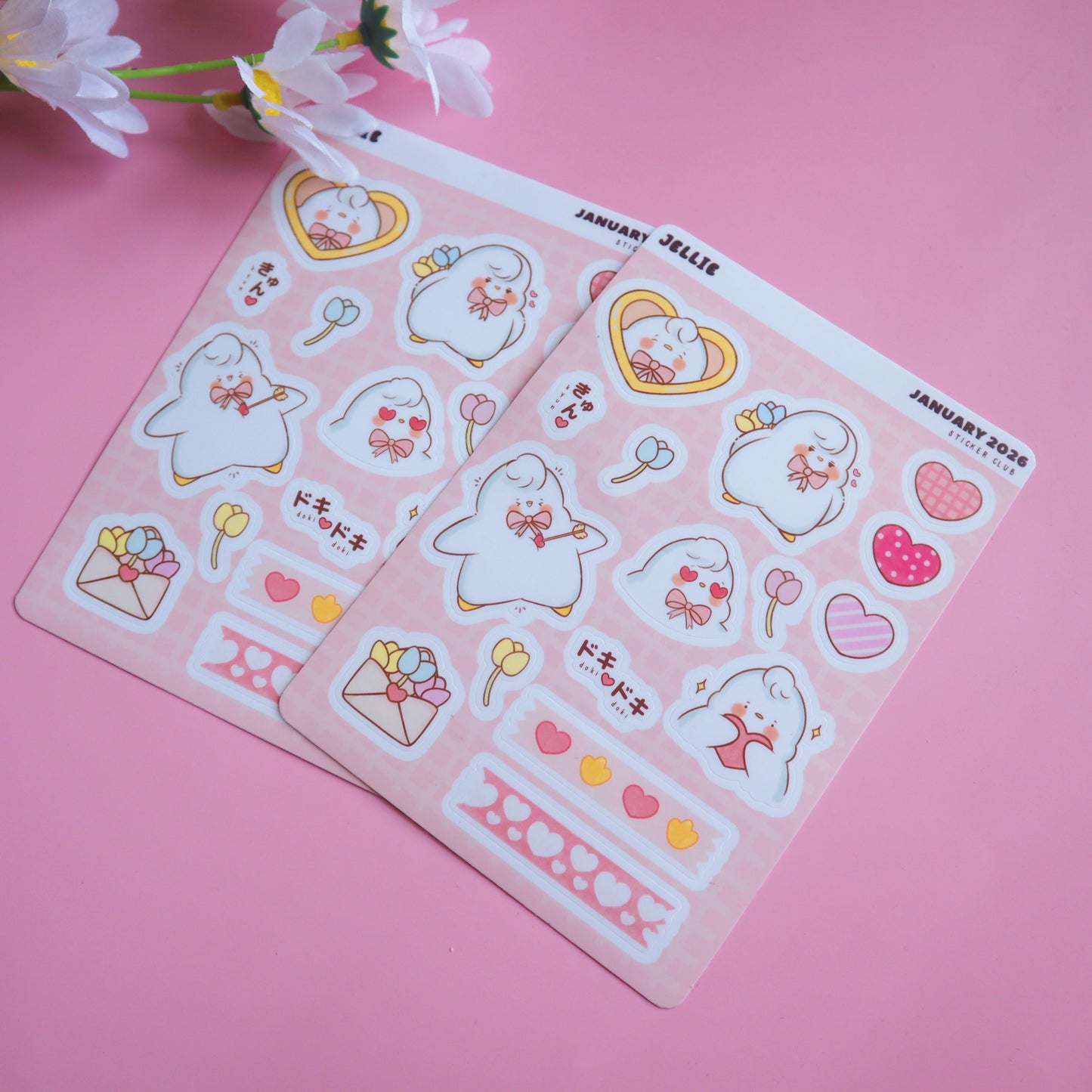 Happy Ellie-ntine's Day - Pink Valentine's Day Sticker Sheet Set