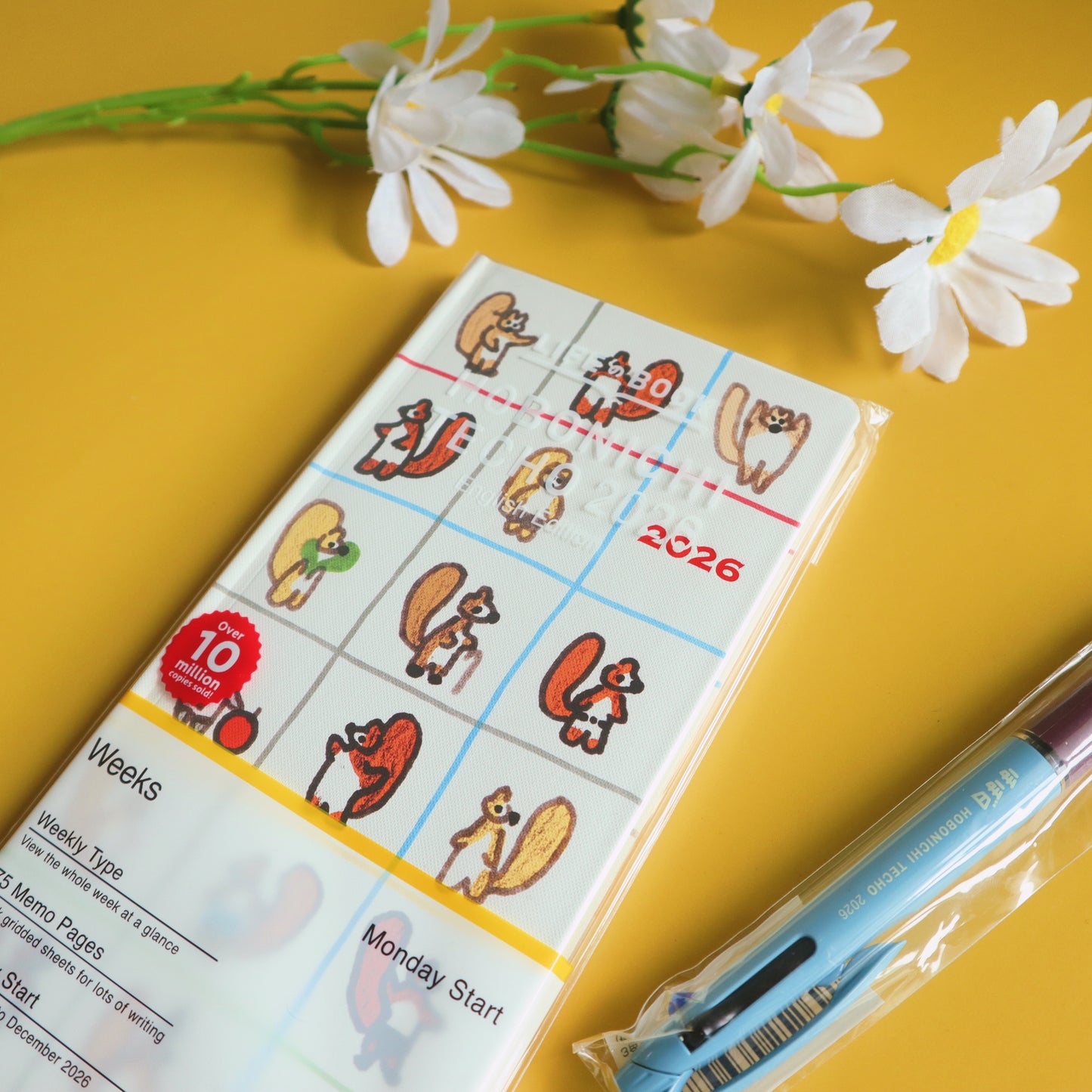 100%ORANGE: Squirrel’s Moving Day - Hobonichi Weeks 2026 - April Start- Japanese
