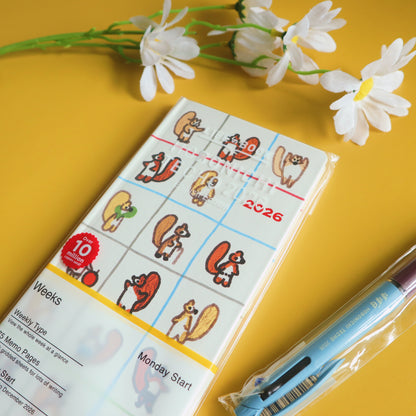 100%ORANGE: Squirrel’s Moving Day - Hobonichi Weeks 2026 - April Start- Japanese