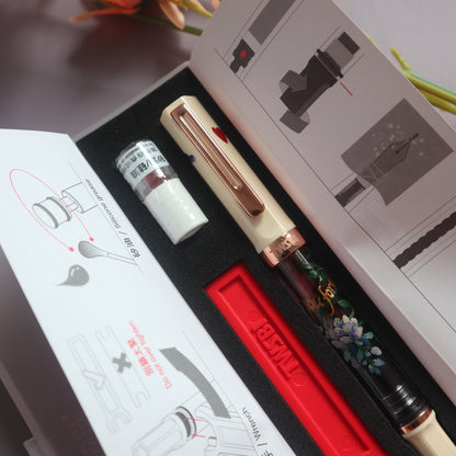 TWSBI Creme Yellow Rose Gold Fountain Pen - Wisteria Edition