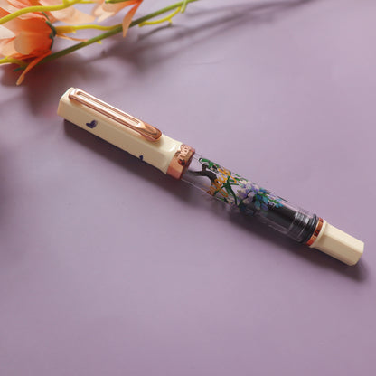 TWSBI Creme Yellow Rose Gold Fountain Pen - Wisteria Edition