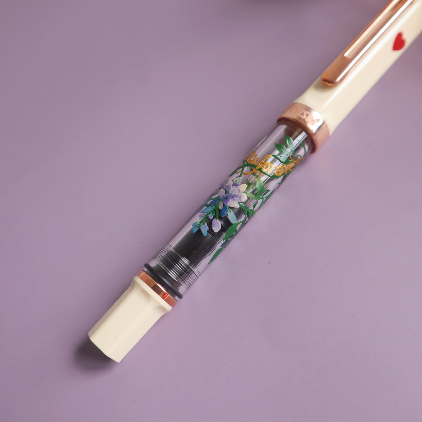 TWSBI Creme Yellow Rose Gold Fountain Pen - Wisteria Edition
