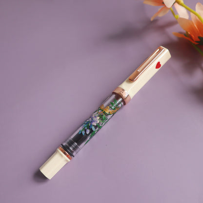 TWSBI Creme Yellow Rose Gold Fountain Pen - Wisteria Edition