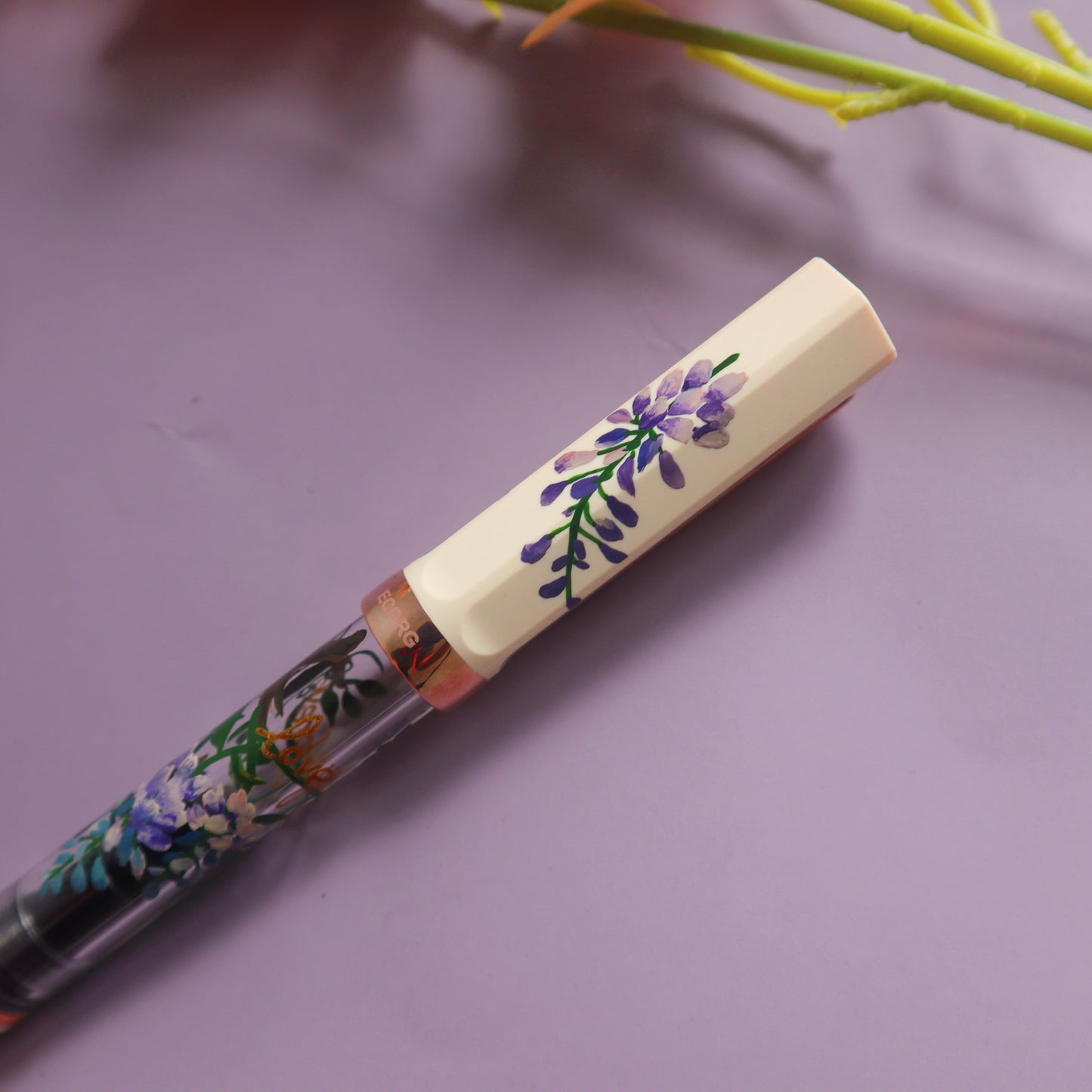 TWSBI Creme Yellow Rose Gold Fountain Pen - Wisteria Edition
