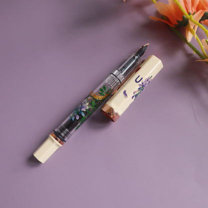 TWSBI Creme Yellow Rose Gold Fountain Pen - Wisteria Edition