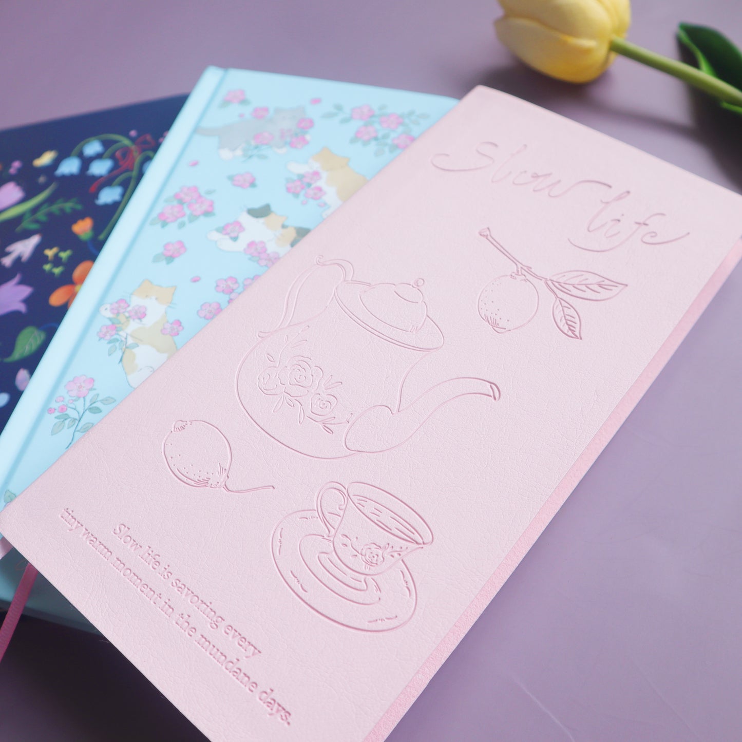 KINBOR - Undated Weekly Planner (Pink, Cats, Floral)