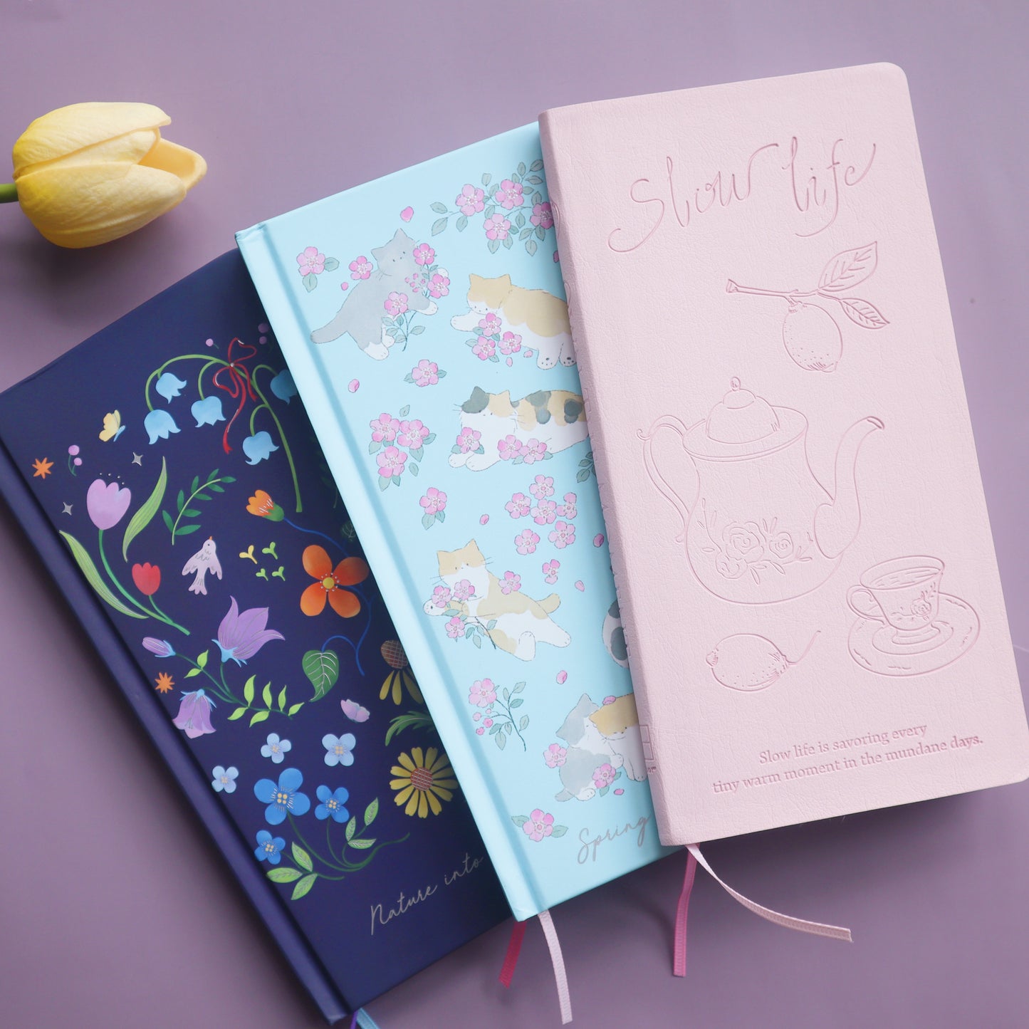 KINBOR - Undated Weekly Planner (Pink, Cats, Floral)