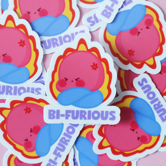 Bi-furious LGBT Sticker - Glossy/Matte