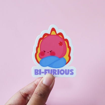 Bi-furious LGBT Sticker - Glossy/Matte